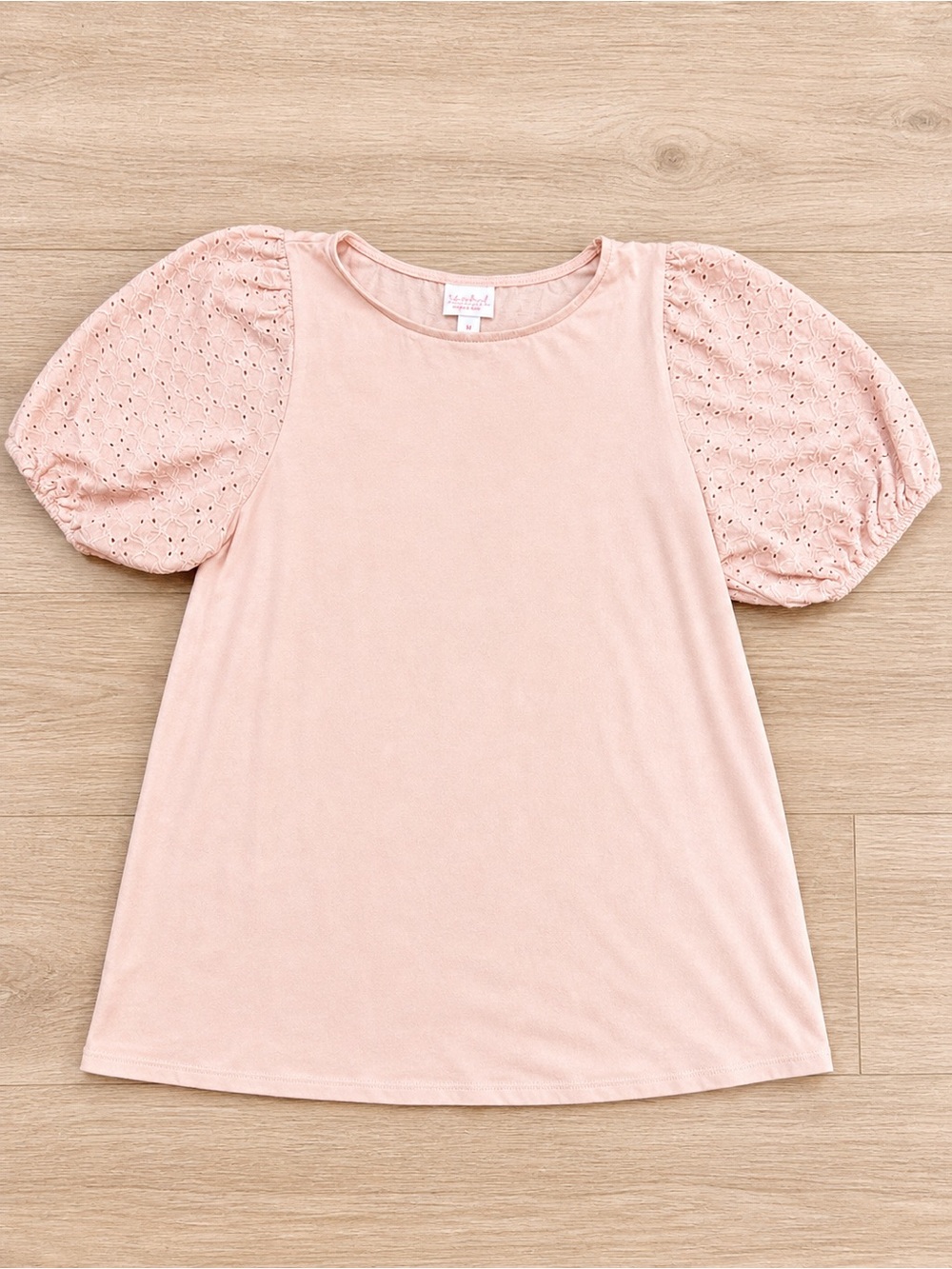 NWOT Isabel Maternity by Ingrid & Isabel Pink Puff Sleeve Top Size M